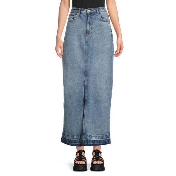Kensie Jeans Women’s Size 6 28” Vintage Luxe The High Rise Denim Maxi Skirt - Picture 1 of 4